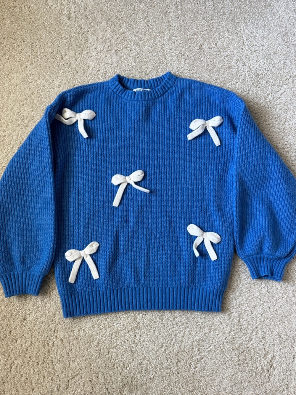 Girls Old Navy Sweater Blue With Bows Size  XL